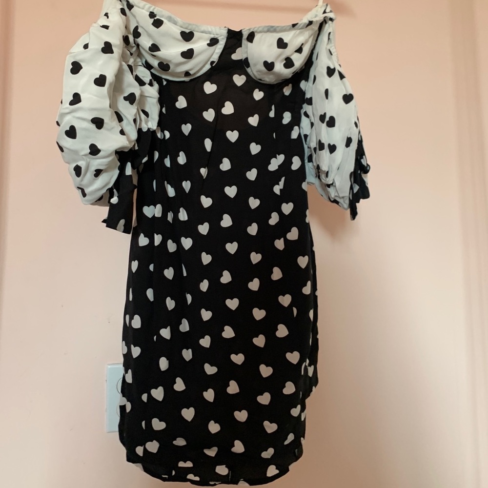 For Love & Lemons Mae black and white Heart dress